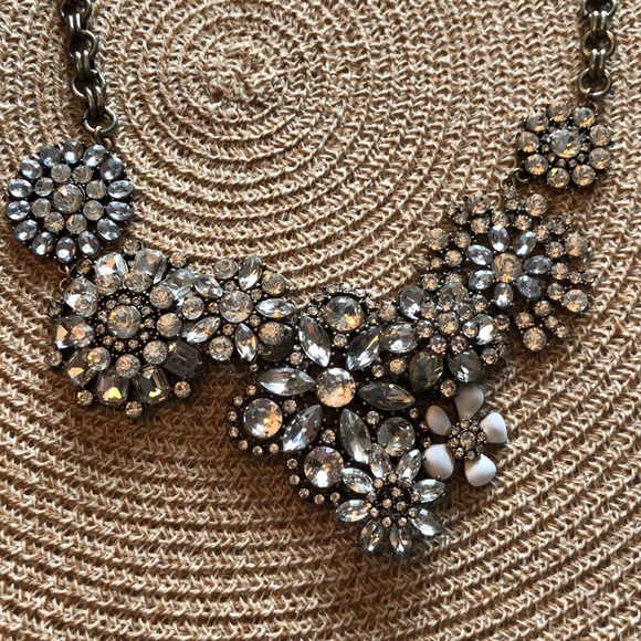 J. Crew Flower Lattice Necklace–Crystal and Crystal Color Statement Necklace - Picture 2 of 4
